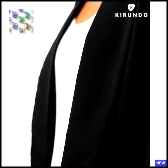 Oversized Blazer Open Front Lightweight Polyester Business Casual Chic - Picture 7 of 7